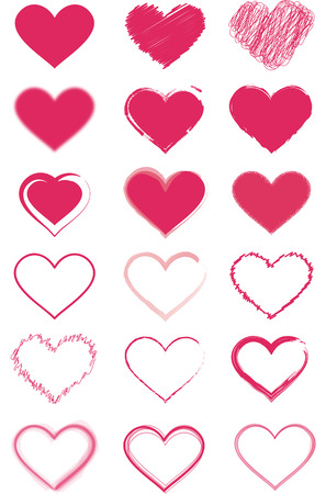 vector of various form of heartのイラスト素材