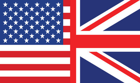 half uk and us flagのイラスト素材