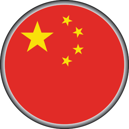 vector button of china flag badgeのイラスト素材