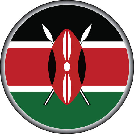 vector button of kenya flag badgeのイラスト素材