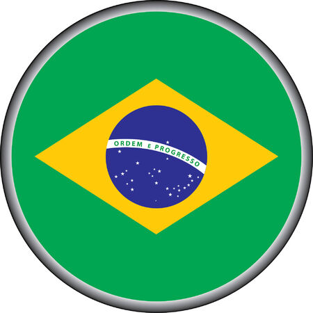 vector button of brazil flag badgeのイラスト素材