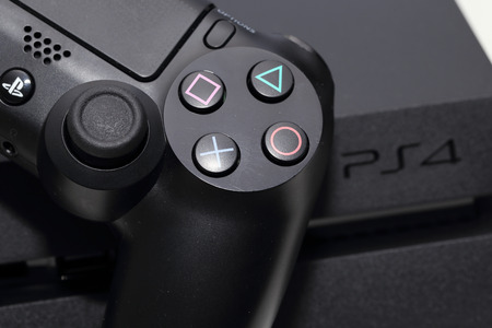 THAILAND -DECEMBER 9: the new sony dualshock 4  with PlayStation 4 taken in Bangkok Thailand on...