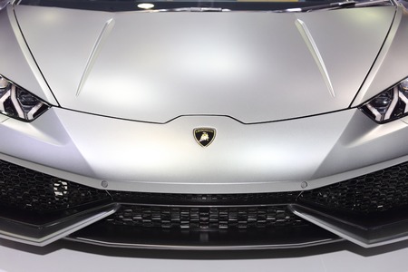 BANGKOK, THAILAND - MARCH 28, 2015: Logo of  Lamborghini car on March 28 2015 inBangkok Thailand.のeditorial素材