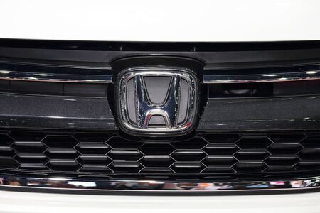 BANGKOK, THAILAND - MARCH 28, 2015: Logo of  Honda car  2015 on March 28 2015 in Bangkok Thailand.のeditorial素材