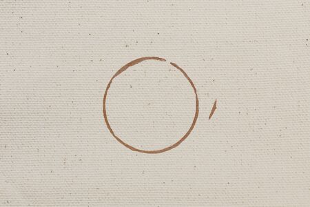 coffee cup stained on fabricの写真素材