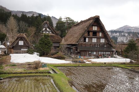 old house in historical japanese village shirakawagoのeditorial素材