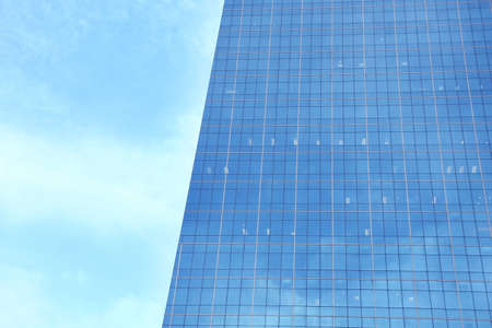 background of blue glass business buildingの写真素材