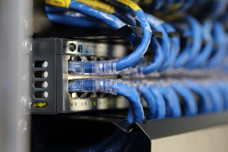 background of network cable in the server room