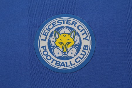 BANGKOK, THAILAND -FEBRUARY 9, 2016: the logo of Leicester City football club on the jersey...