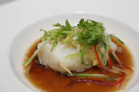 steamed snow fish in soy sauce