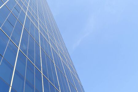 background of blue glass business building