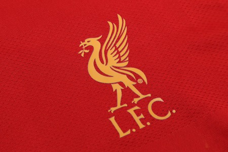 BANGKOK, THAILAND - JULY 24, 2016: The Logo of Liverpool Football Club on the Jersey on July 24,2016...