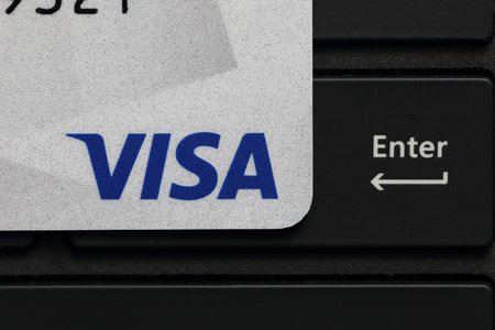 BANGKOK, THAILAND -SEPTEMBER 25, 2016 Close-Up on VISA Credit Cards on September 25,2016