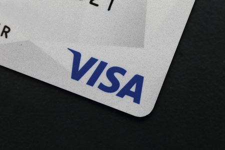 BANGKOK, THAILAND -SEPTEMBER 25, 2016 Close-Up on VISA Credit Cards on September 25,2016のeditorial素材