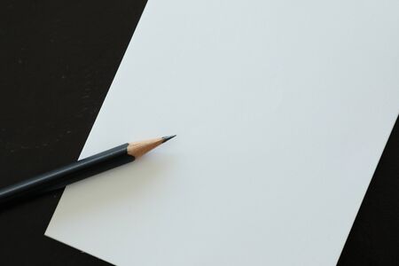 pencil with blank paperの写真素材
