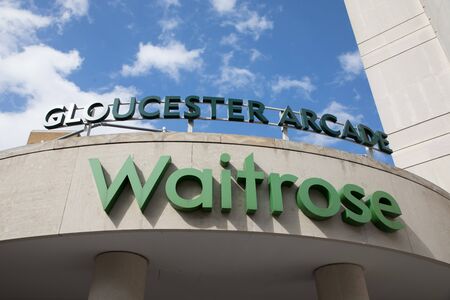 LONDON ENGLAND, MAY 5: Waitrose Store Sign at Gloucester Road on May 5,2017のeditorial素材