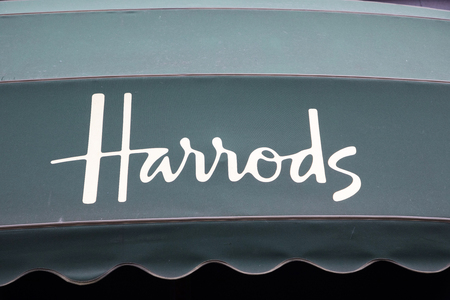 LONDON, ENGLAND - APRIL 30:. Exterior of Harrods department store in London on April 30, 2017のeditorial素材