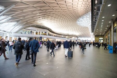 LONDON, ENGLAND - MAY 4: View of King's Cross St. Pancras  railway stationl on May 4,2017のeditorial素材