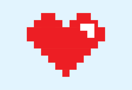 vector of heart pixel iconのイラスト素材