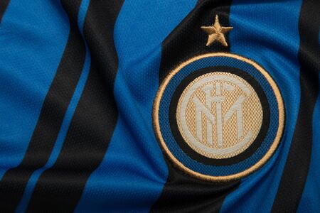 BANGKOK, THAILAND - AUGUST 5: The Logo of  Inter Milan Football Club on the Jersey on August 5,2017 in Bangkok Thailand.のeditorial素材