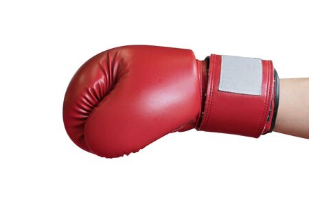 isolate fist with boxing glove on white backgroundの写真素材