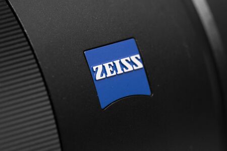 BANGKOK, THAILAND - AUGUST 19: Logo of Zeiss Brand on the canera lens on August 19,2017.のeditorial素材