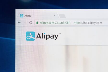 BANGKOK, THAILAND - AUGUST 19: Alipay Website on the Screen on August 19,2017.のeditorial素材