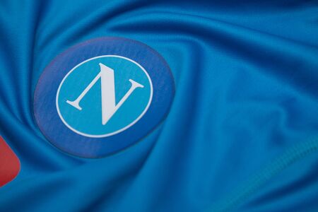 BANGKOK, THAILAND -OCTOBER 18: The Logo of Napoli  football club on an official jersey on October...