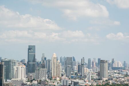 Cityscape of business area in Bangkok Thailand with copyspaceの写真素材