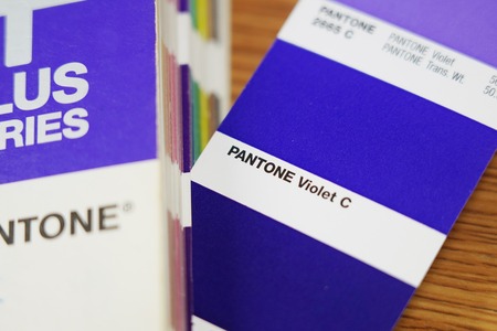 BANGKOK,THAILAND-DECOMBER 28: Pantone Color Guide Palette Show Violet Color as the 2018 Color of the Year on December 28,2017のeditorial素材