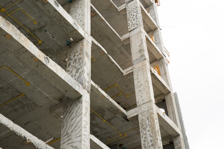 isolated building construction on white background