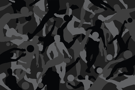 Vector background of seamless soldier woodland gray soccer camo patternのイラスト素材