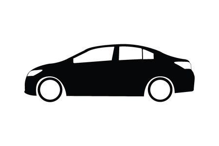 vector of silhouette modern car on white backgroundのイラスト素材