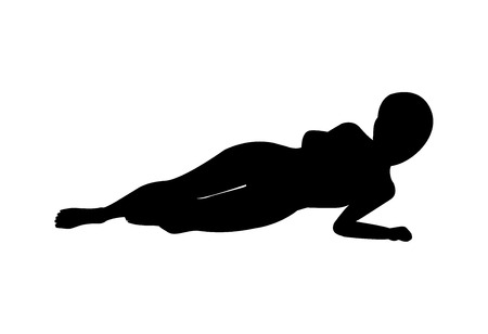 vector of silhouette sexy female laying  poseのイラスト素材