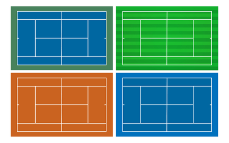 vector 4 style of tennis court templateのイラスト素材