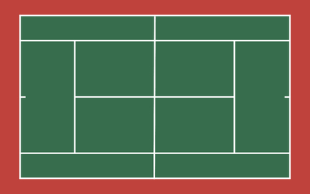 vector of tennis court templateのイラスト素材