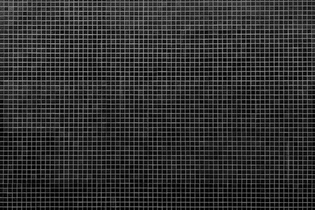background of black mosaic ceramic tile wall textureの写真素材