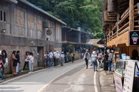 CHIANGMAI, THAILAND - OCTOBER 20 : Unidentified Tourist walking around Mae Kampong village on the...