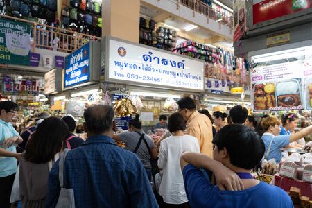CHIANG MAI, THAILAND - OCTOBER 20 : Background of Warorot Market, a Famous Market in Chiang Mai on...
