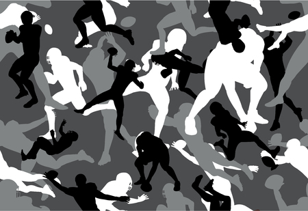 vector background of American Football Players grey camouflage patternのイラスト素材