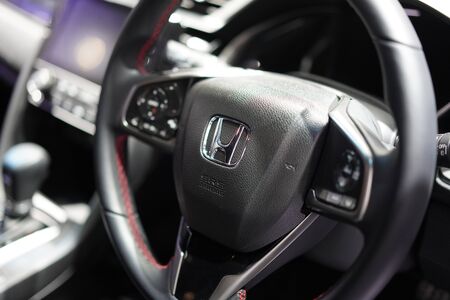 BANGKOK, THAILAND-DECEMBER 1:View of  Honda Logo on  Car Steering  Wheel on December 1, 2019のeditorial素材