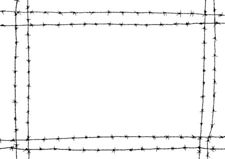 silhouette barbed wire backgroundのイラスト素材
