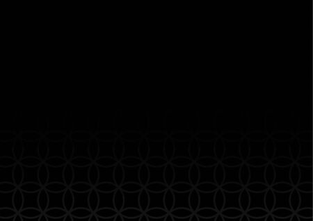 Abstract Intersecting Gray Circle Pattern on Black Gradient  Backgroundのイラスト素材
