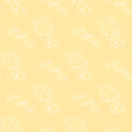 Seamless pattern with cups of teaのイラスト素材