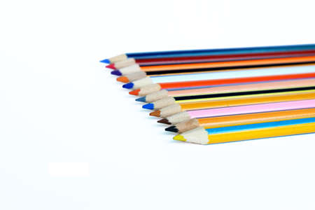Color pencils set on white background の写真素材