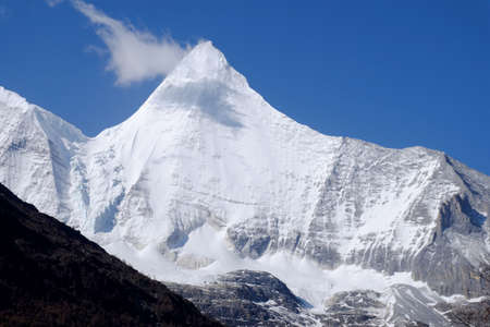Yang Mai Yong Mountain at Yading Nature Reserve, Chinaの写真素材