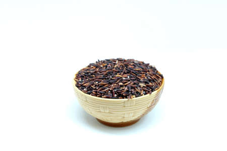 Riceberry, Jasmine rice, Brown rice, Black rice, Thai rice, Asian rice, isolate on white backgroundの写真素材