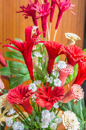 Artificial colors are beautiful and colorful, made from scrap wood の写真素材