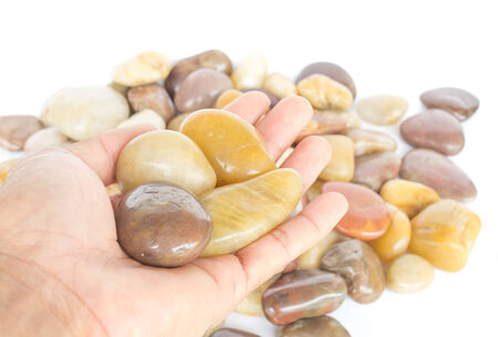 Screened gravel or river rocks used in home decor.の写真素材