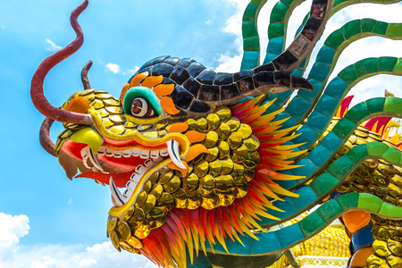 The head of the statue resembles a dragon. That is the belief of people of Chinese descent.の写真素材